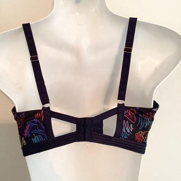 Savage x Fenty Neon Navy Chic Balconette Bra 34DDD - Picture 3 of 9